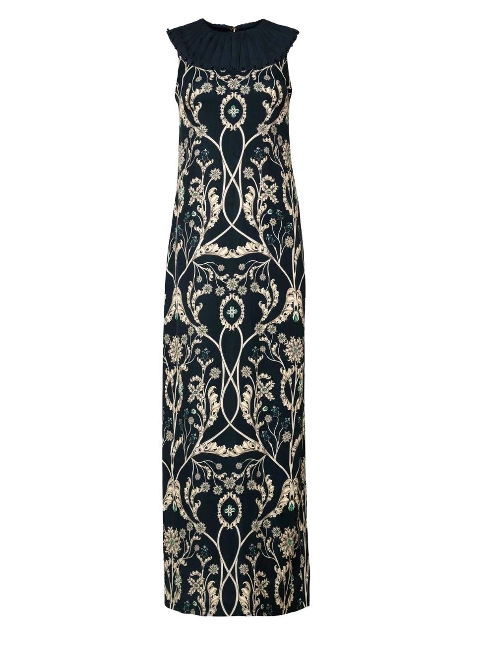 Agua by AGUA BENDITA Stunning Pleated Collar Maxi Dress Sz XS/S NWT $960!!